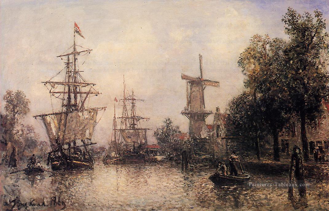 Le port de Rotterdam2 navire paysage marin Johan Barthold Jongkind Peintures à l'huile